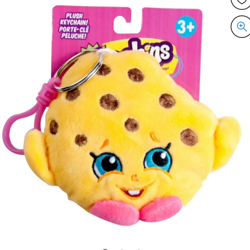 EUC Plush Shopkins Kooky Cookie keychain holder / backpack clip hanger